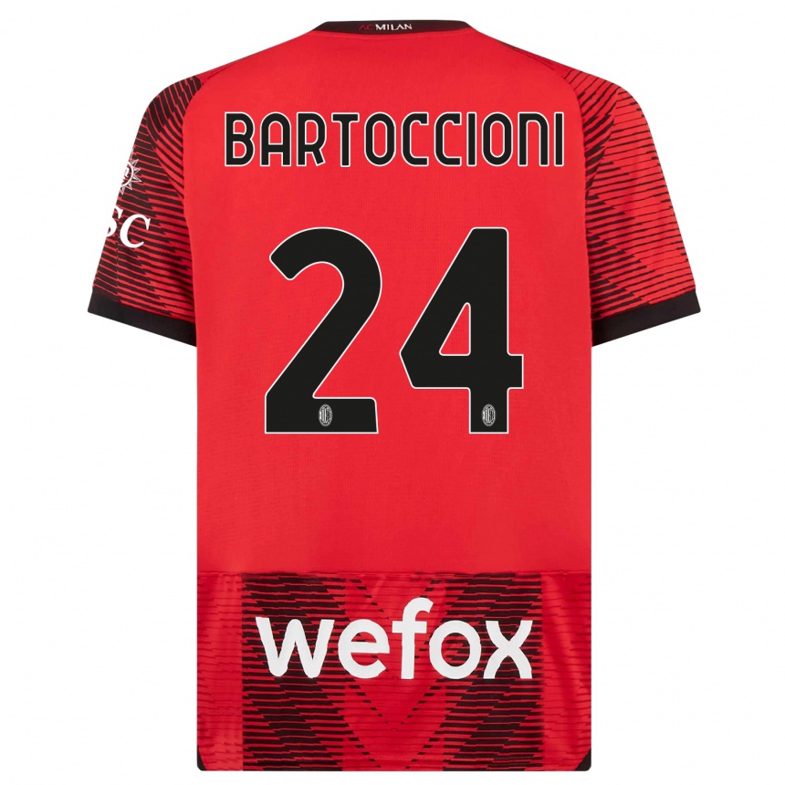 Mujer Fútbol Camiseta Andrea Bartoccioni #24 Negro Rojo 1ª Equipación 2023/24 Perú