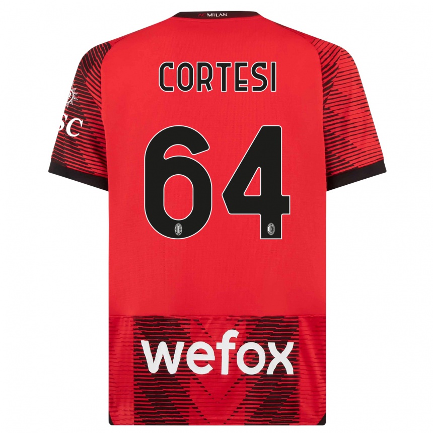 Mujer Fútbol Camiseta Selena Cortesi #64 Negro Rojo 1ª Equipación 2023/24 Perú