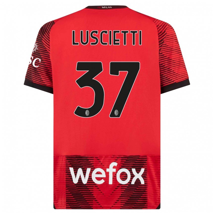 Mujer Fútbol Camiseta Abebe Luscietti #37 Negro Rojo 1ª Equipación 2023/24 Perú