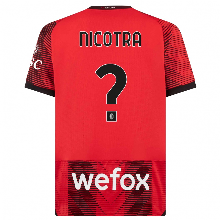 Mujer Fútbol Camiseta Riccardo Nicotra #0 Negro Rojo 1ª Equipación 2023/24 Perú