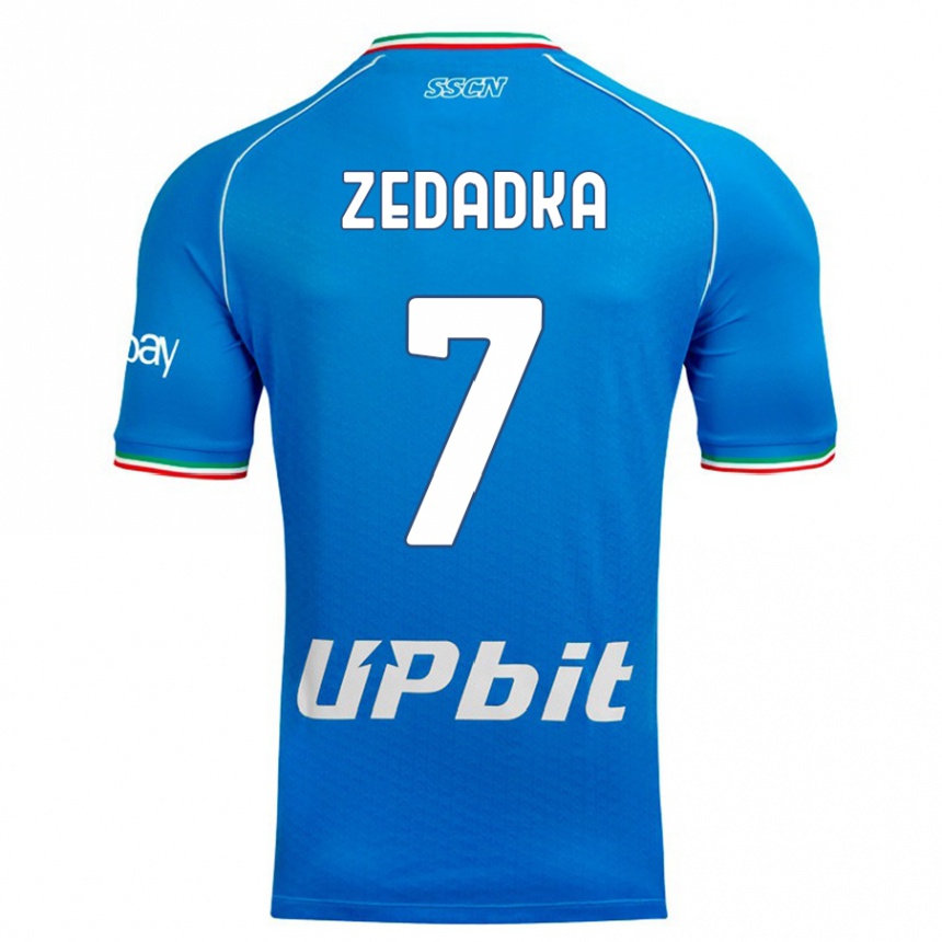 Mujer Fútbol Camiseta Karim Zedadka #7 Cielo Azul 1ª Equipación 2023/24 Perú