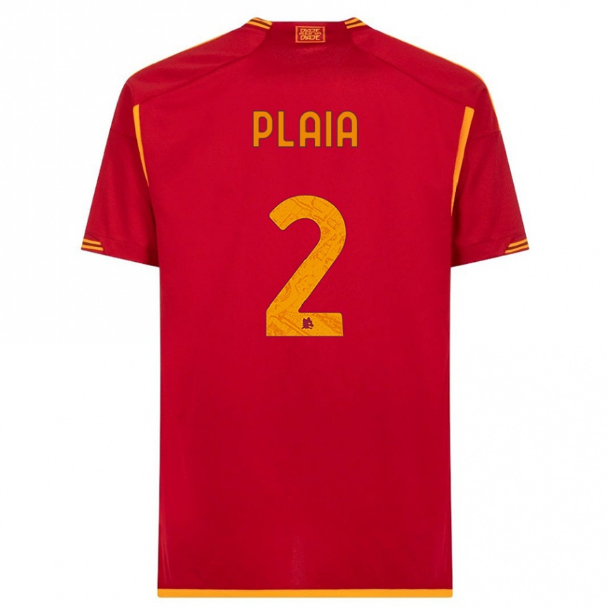 Mujer Fútbol Camiseta Matteo Plaia #2 Rojo 1ª Equipación 2023/24 Perú