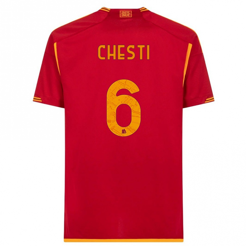 Mujer Fútbol Camiseta Francesco Chesti #6 Rojo 1ª Equipación 2023/24 Perú