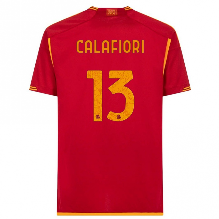 Mujer Fútbol Camiseta Riccardo Calafiori #13 Rojo 1ª Equipación 2023/24 Perú