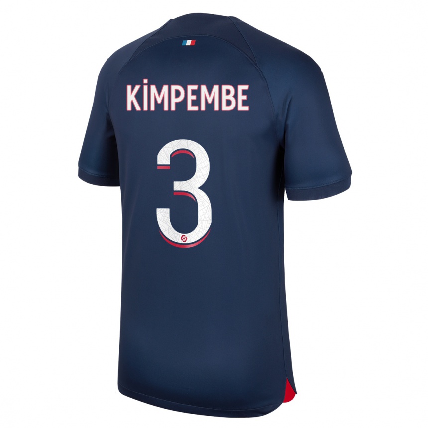 Mujer Fútbol Camiseta Presnel Kimpembe #3 Azul Rojo 1ª Equipación 2023/24 Perú