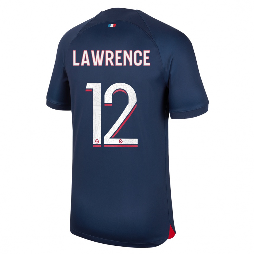 Mujer Fútbol Camiseta Ashley Lawrence #12 Azul Rojo 1ª Equipación 2023/24 Perú