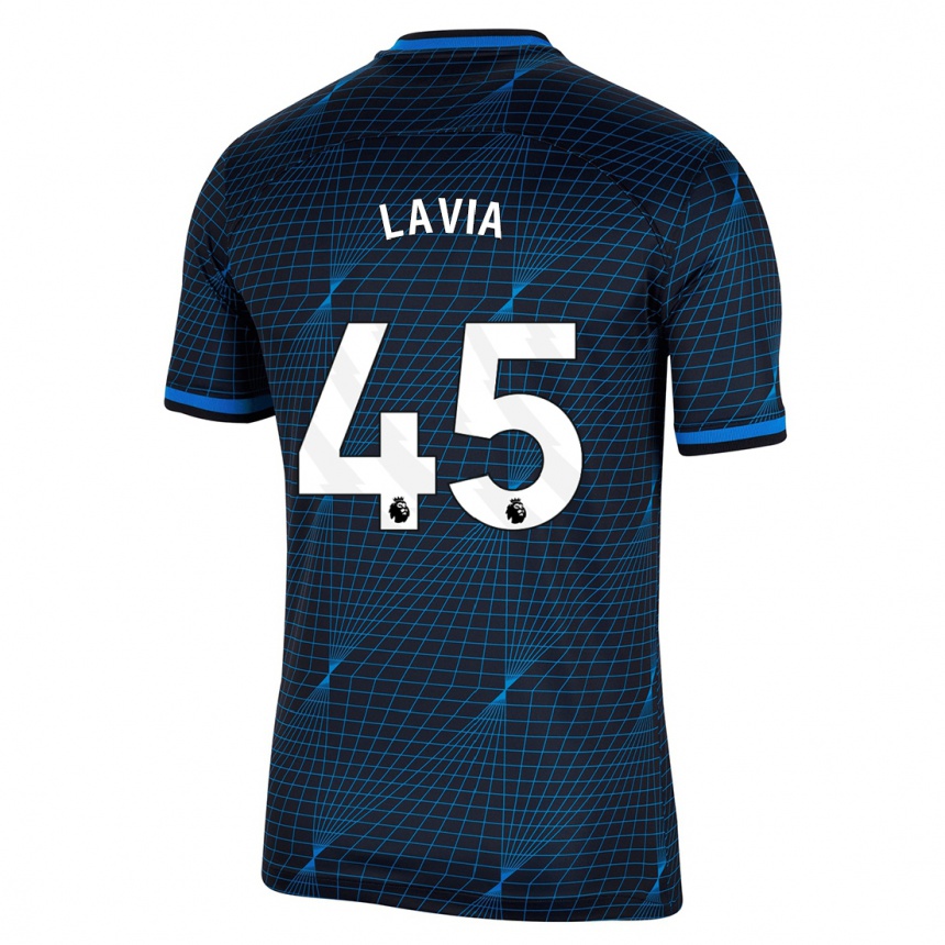 Mujer Fútbol Camiseta Roméo Lavia #45 Azul Oscuro 2ª Equipación 2023/24 Perú