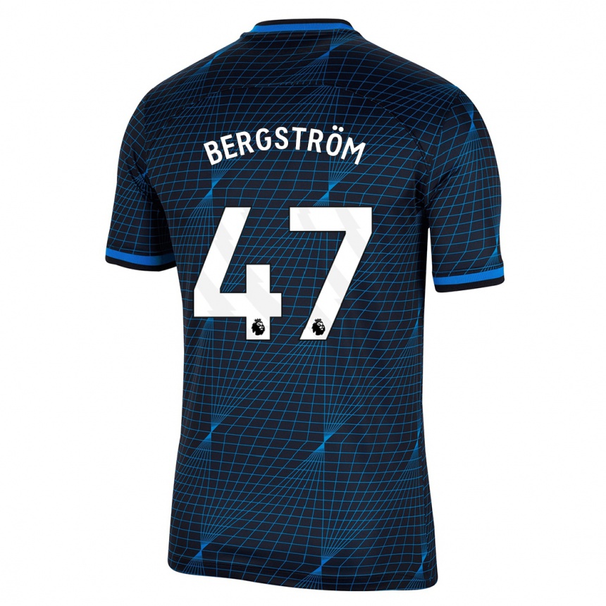 Mujer Fútbol Camiseta Lucas Bergström #47 Azul Oscuro 2ª Equipación 2023/24 Perú