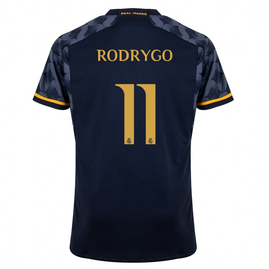 Mujer Fútbol Camiseta Rodrygo #11 Azul Oscuro 2ª Equipación 2023/24 Perú