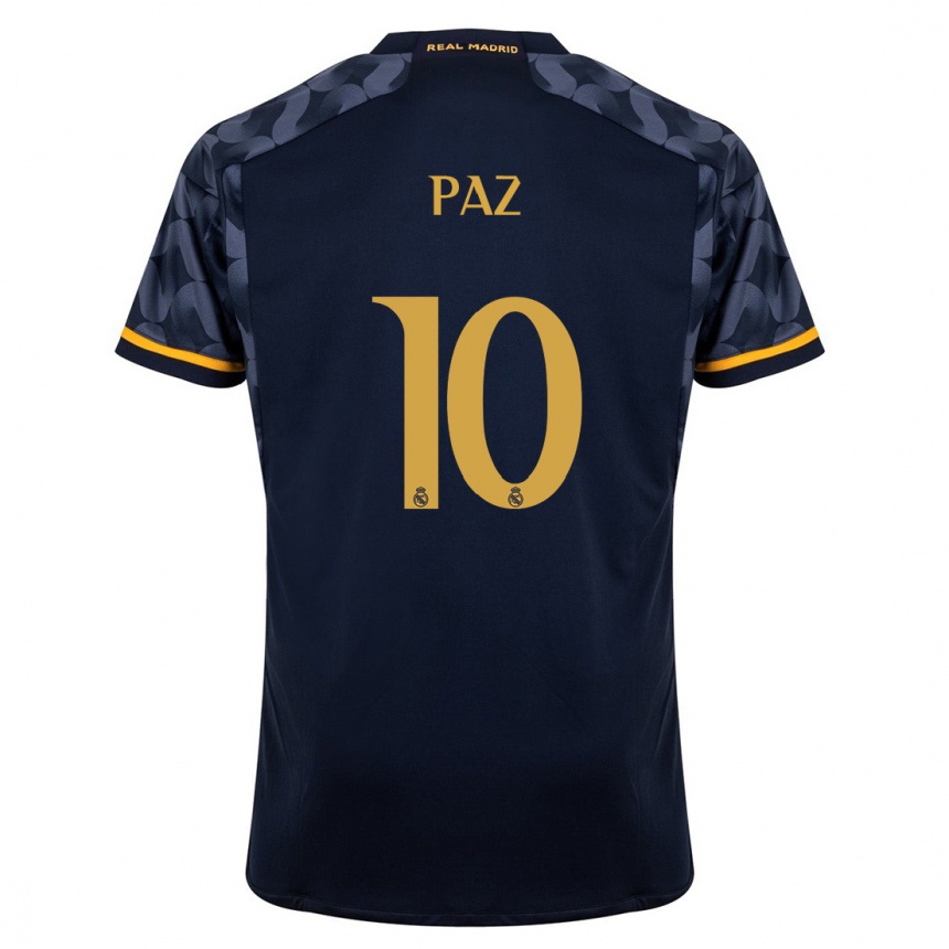 Mujer Fútbol Camiseta Nico Paz #10 Azul Oscuro 2ª Equipación 2023/24 Perú