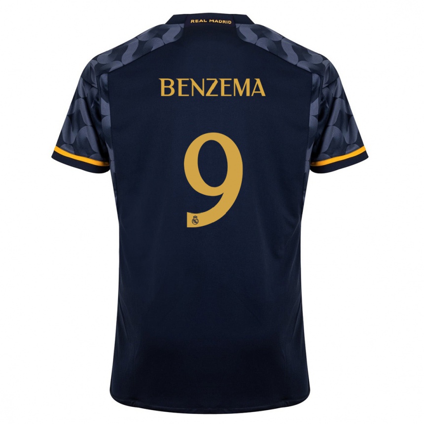 Mujer Fútbol Camiseta Karim Benzema #9 Azul Oscuro 2ª Equipación 2023/24 Perú