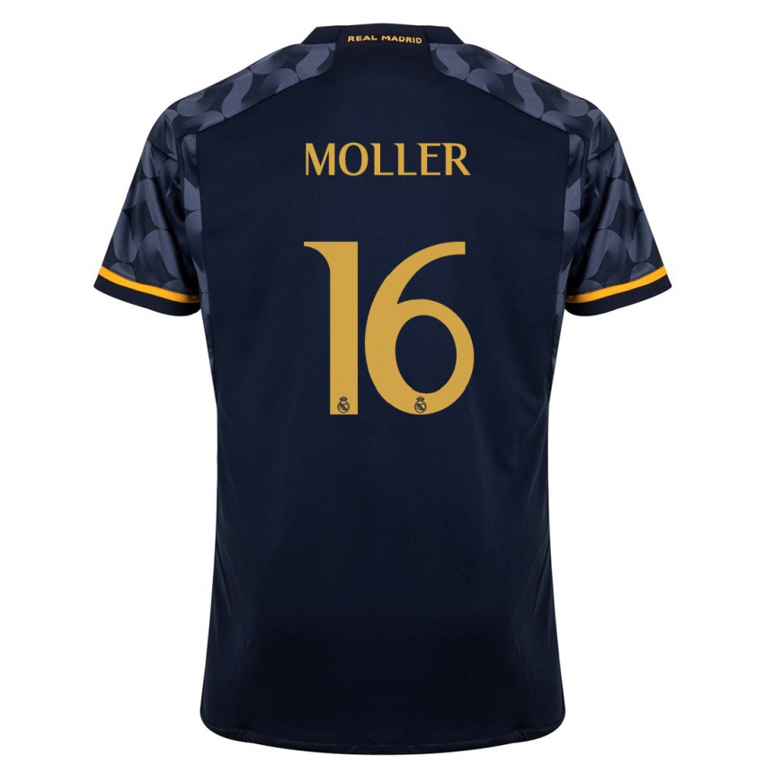 Mujer Fútbol Camiseta Caroline Moller #16 Azul Oscuro 2ª Equipación 2023/24 Perú