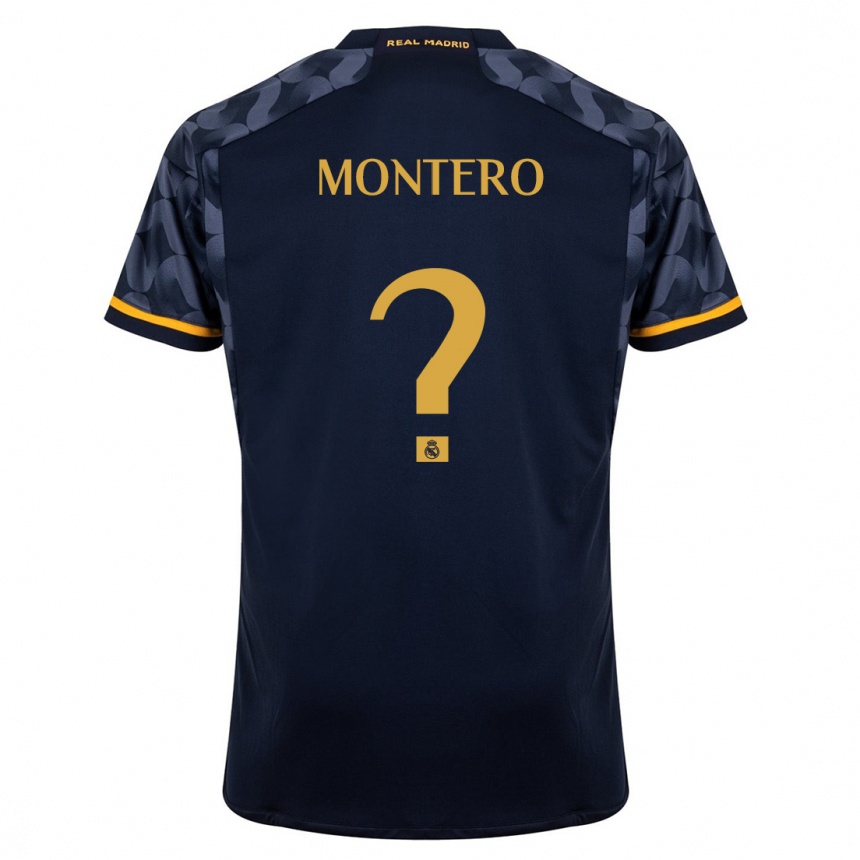 Mujer Fútbol Camiseta Ruben Montero #0 Azul Oscuro 2ª Equipación 2023/24 Perú