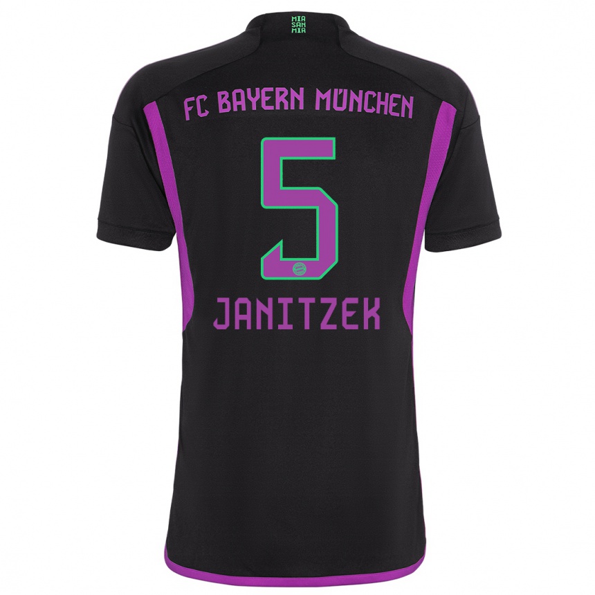 Mujer Fútbol Camiseta Justin Janitzek #5 Negro 2ª Equipación 2023/24 Perú