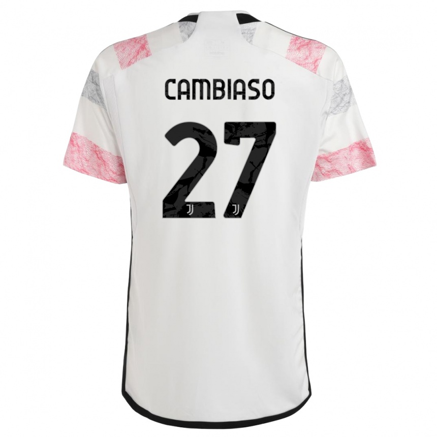 Mujer Fútbol Camiseta Andrea Cambiaso #27 Blanco Rosa 2ª Equipación 2023/24 Perú