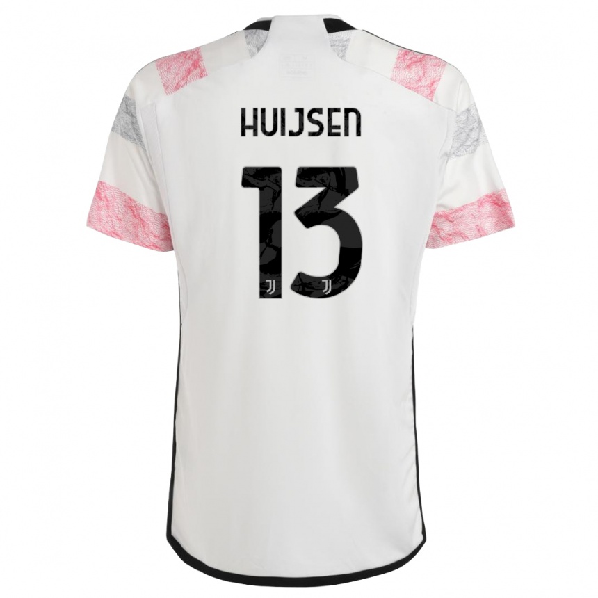 Mujer Fútbol Camiseta Dean Huijsen #13 Blanco Rosa 2ª Equipación 2023/24 Perú