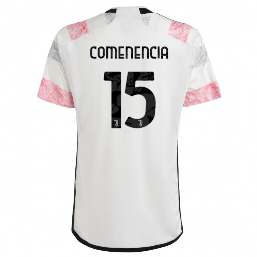 Mujer Fútbol Camiseta Livano Comenencia #15 Blanco Rosa 2ª Equipación 2023/24 Perú