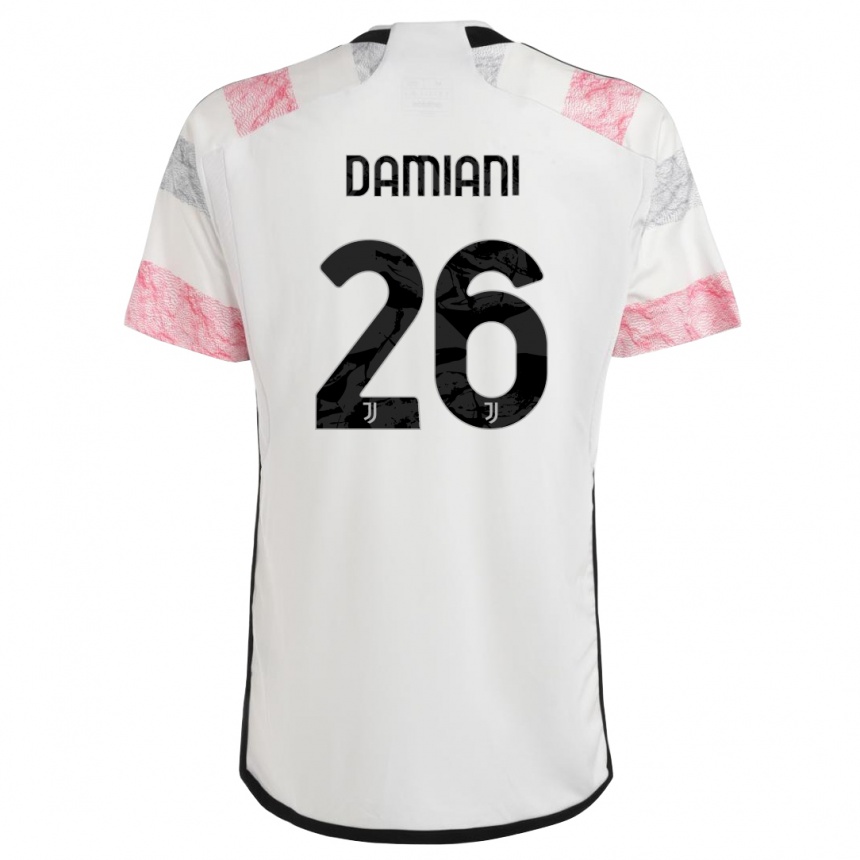 Mujer Fútbol Camiseta Samuele Damiani #26 Blanco Rosa 2ª Equipación 2023/24 Perú