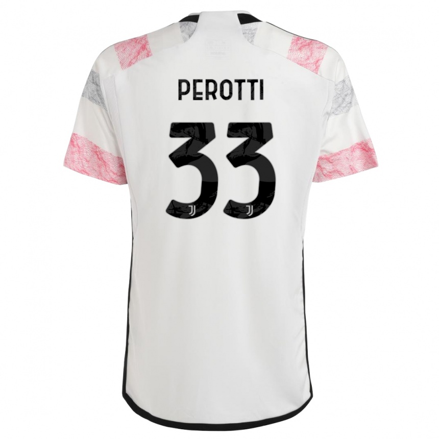 Mujer Fútbol Camiseta Clemente Perotti #33 Blanco Rosa 2ª Equipación 2023/24 Perú