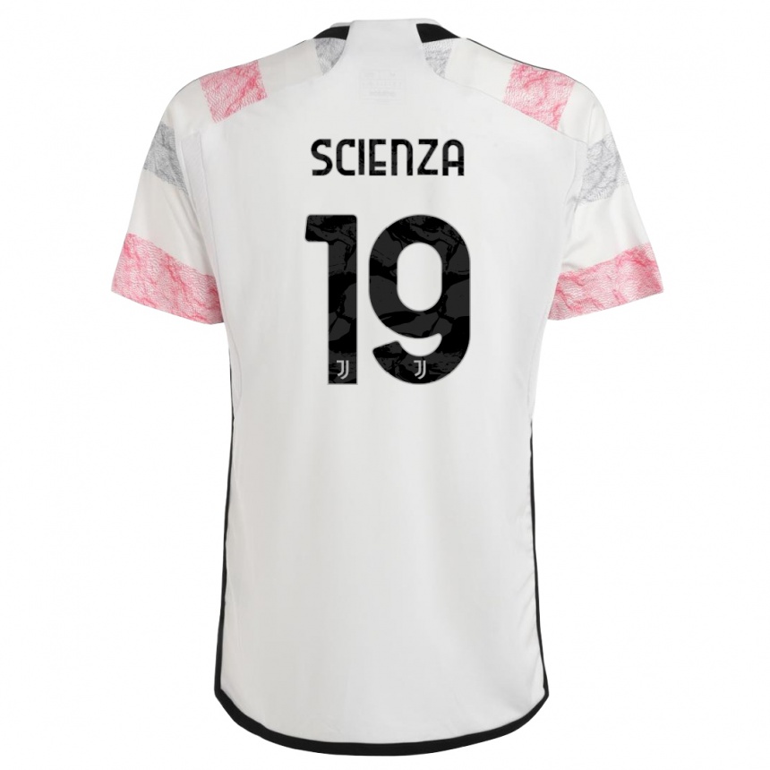 Mujer Fútbol Camiseta Michele Scienza #19 Blanco Rosa 2ª Equipación 2023/24 Perú