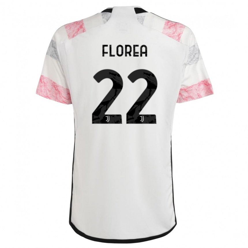 Mujer Fútbol Camiseta Andrei Florea #22 Blanco Rosa 2ª Equipación 2023/24 Perú