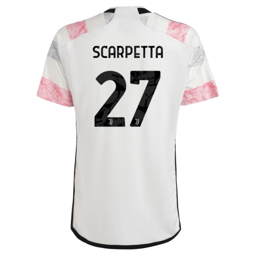 Mujer Fútbol Camiseta Jacopo Scarpetta #27 Blanco Rosa 2ª Equipación 2023/24 Perú