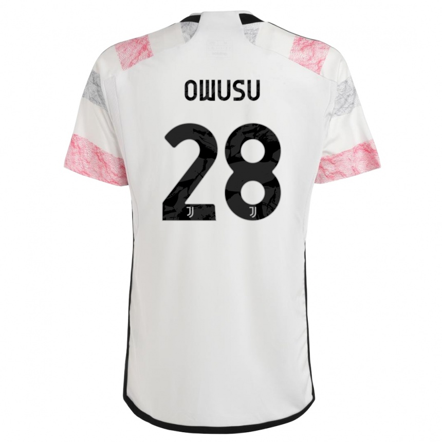 Mujer Fútbol Camiseta Augusto Owusu #28 Blanco Rosa 2ª Equipación 2023/24 Perú