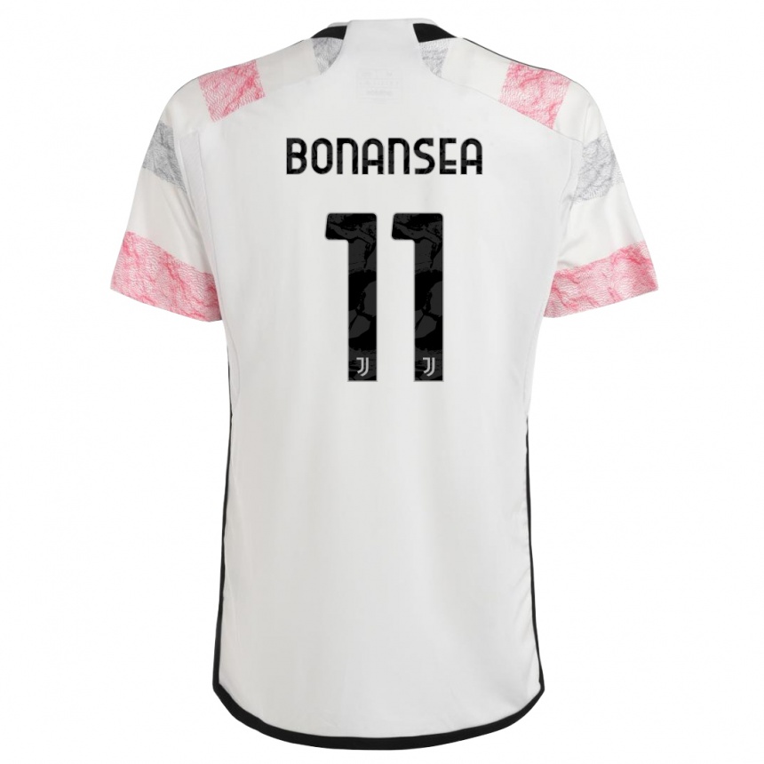 Mujer Fútbol Camiseta Barbara Bonansea #11 Blanco Rosa 2ª Equipación 2023/24 Perú