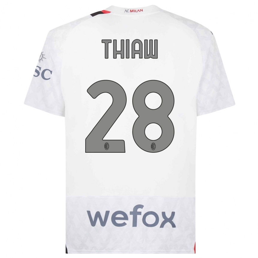 Mujer Fútbol Camiseta Malick Thiaw #28 Blanco 2ª Equipación 2023/24 Perú