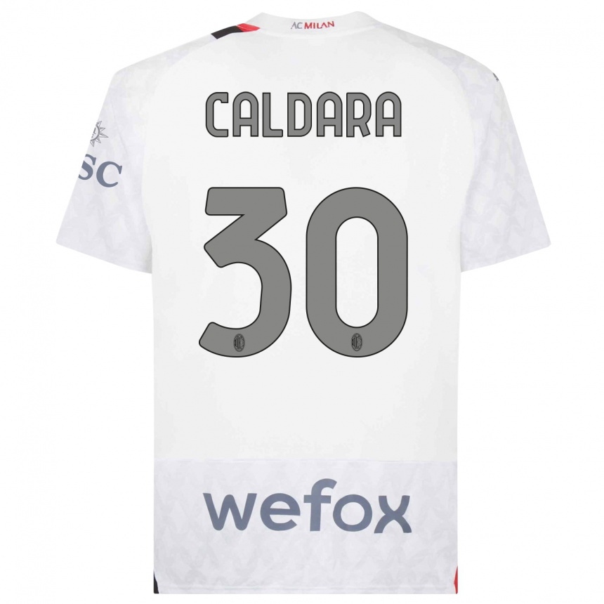 Mujer Fútbol Camiseta Mattia Caldara #30 Blanco 2ª Equipación 2023/24 Perú