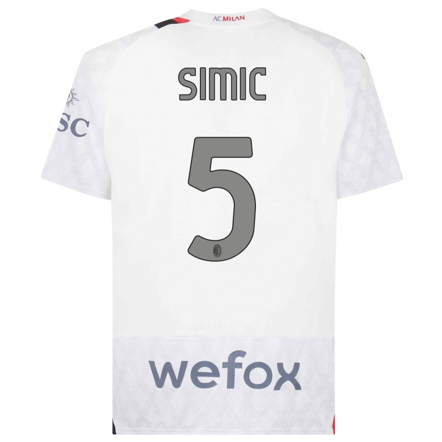 Mujer Fútbol Camiseta Jan-Carlo Simic #5 Blanco 2ª Equipación 2023/24 Perú