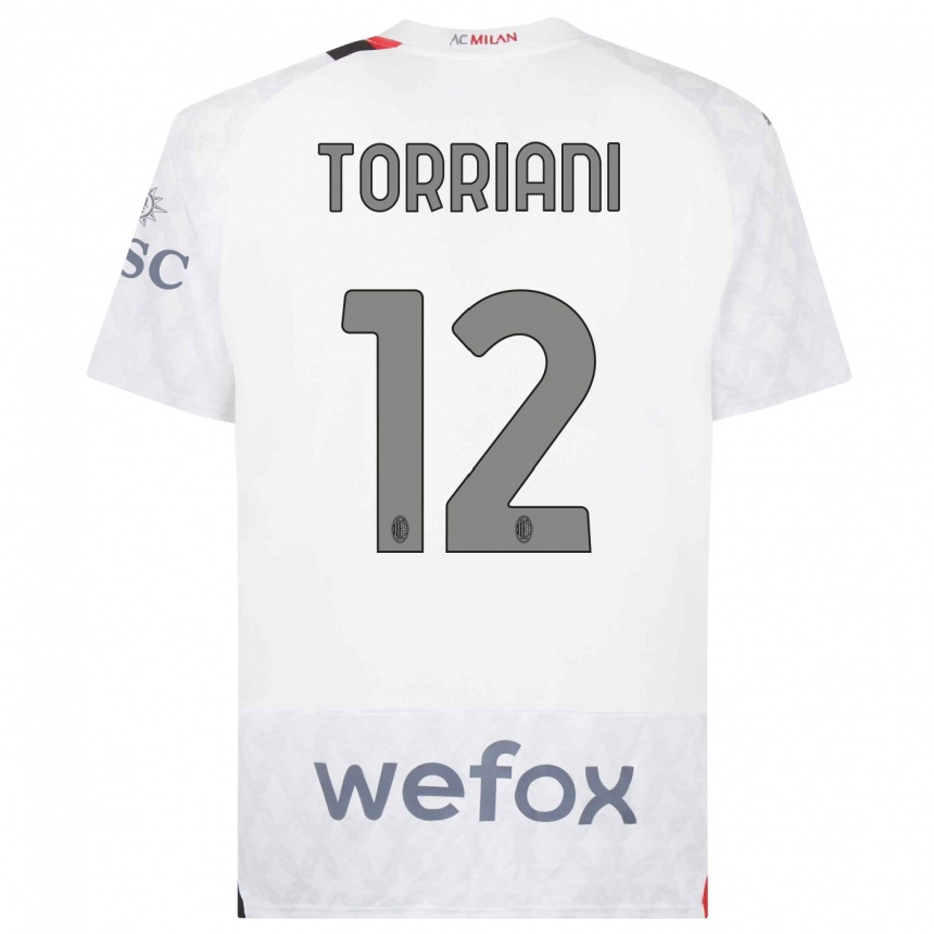 Mujer Fútbol Camiseta Lorenzo Torriani #12 Blanco 2ª Equipación 2023/24 Perú