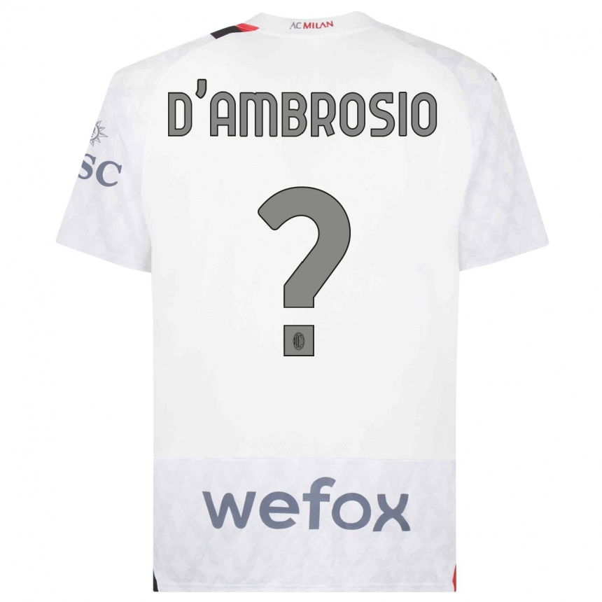 Mujer Fútbol Camiseta Antonio D'ambrosio #0 Blanco 2ª Equipación 2023/24 Perú