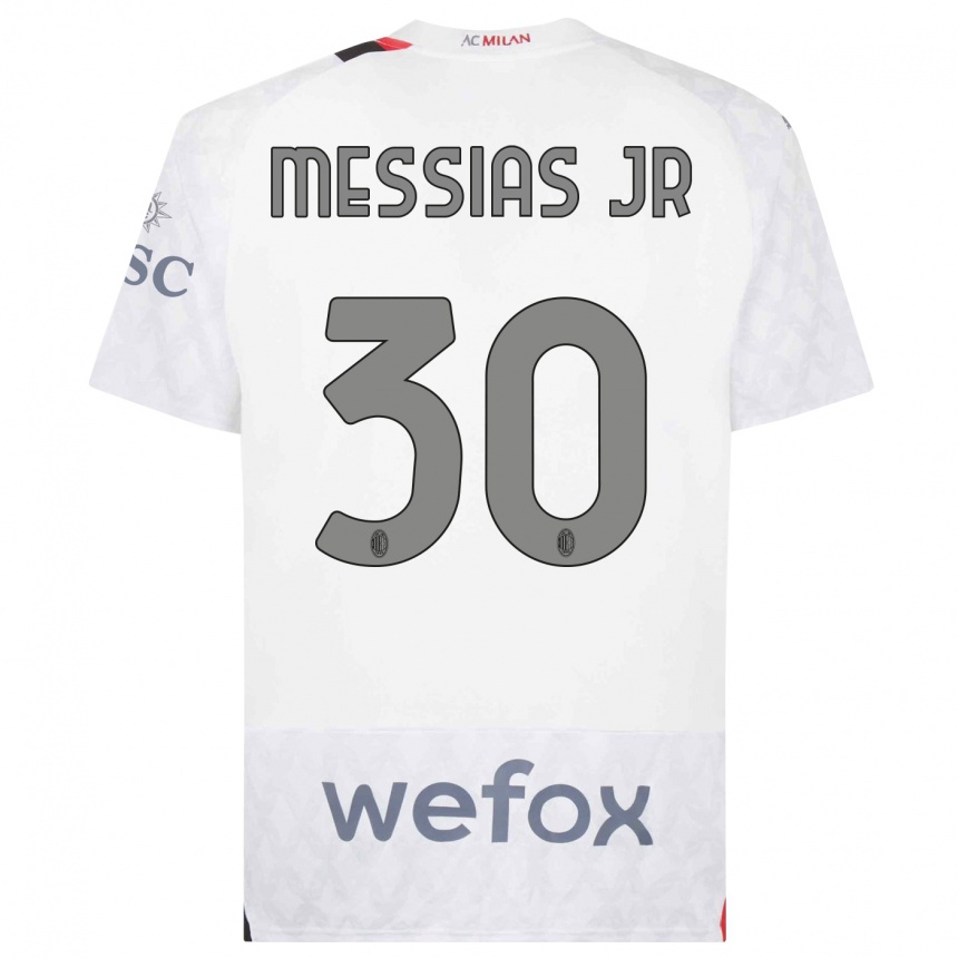 Mujer Fútbol Camiseta Junior Messias #30 Blanco 2ª Equipación 2023/24 Perú