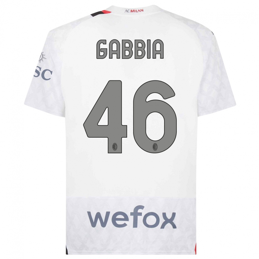 Mujer Fútbol Camiseta Matteo Gabbia #46 Blanco 2ª Equipación 2023/24 Perú