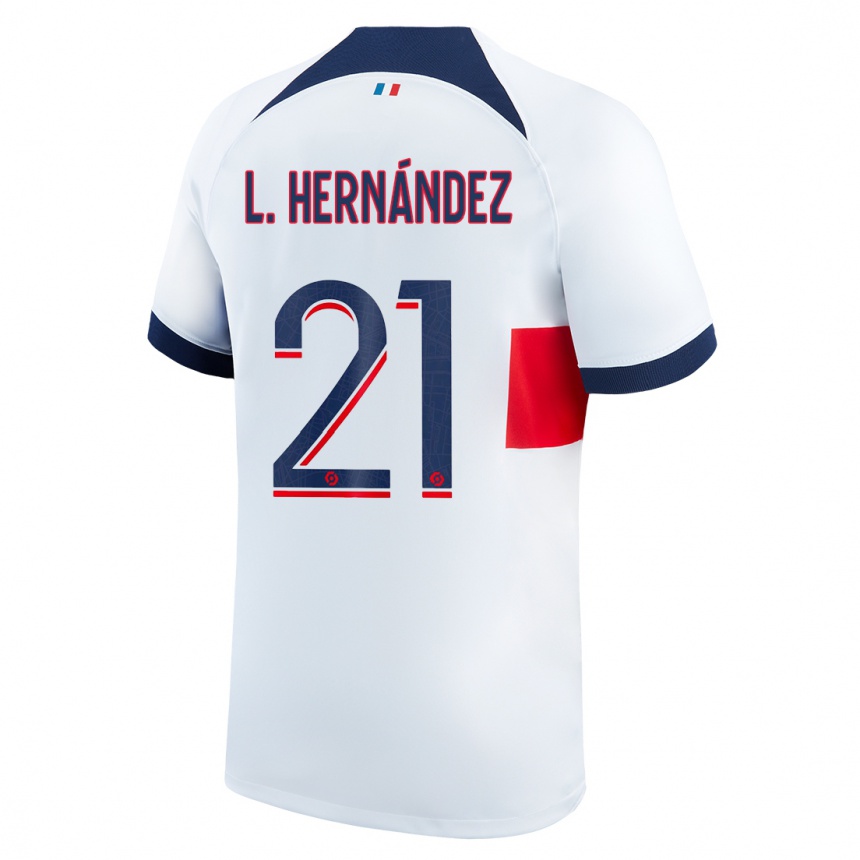 Mujer Fútbol Camiseta Lucas Hernández #21 Blanco 2ª Equipación 2023/24 Perú