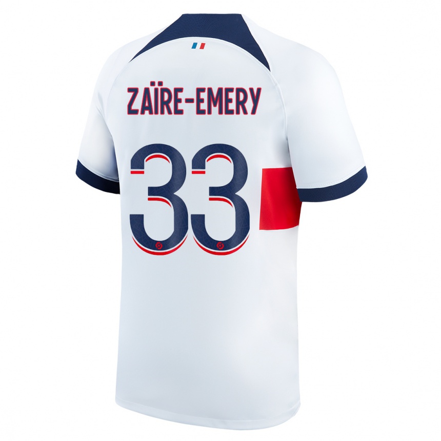 Mujer Fútbol Camiseta Warren Zaire Emery #33 Blanco 2ª Equipación 2023/24 Perú