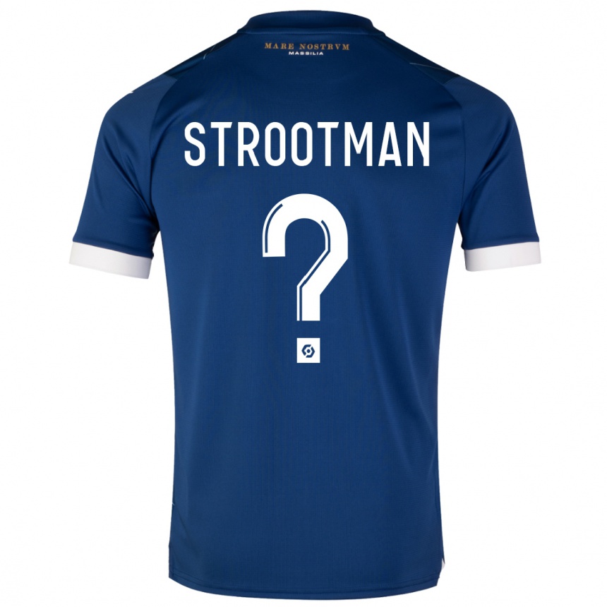 Mujer Fútbol Camiseta Kevin Strootman #0 Azul Oscuro 2ª Equipación 2023/24 Perú