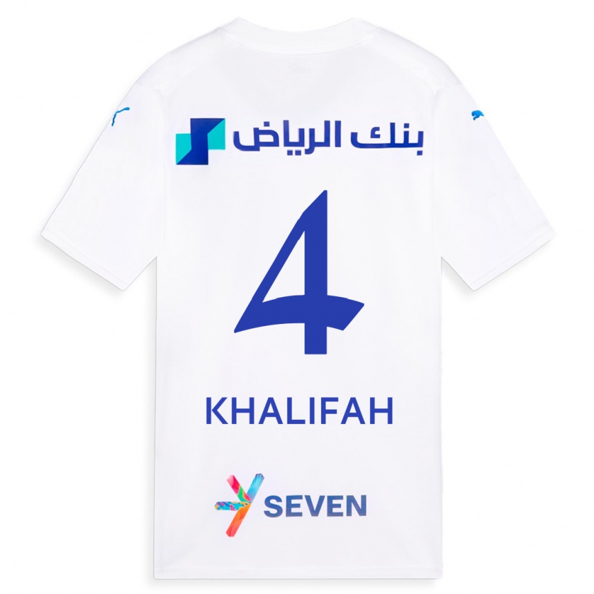 Mujer Fútbol Camiseta Khalifah Al-Dawsari #4 Blanco 2ª Equipación 2023/24 Perú