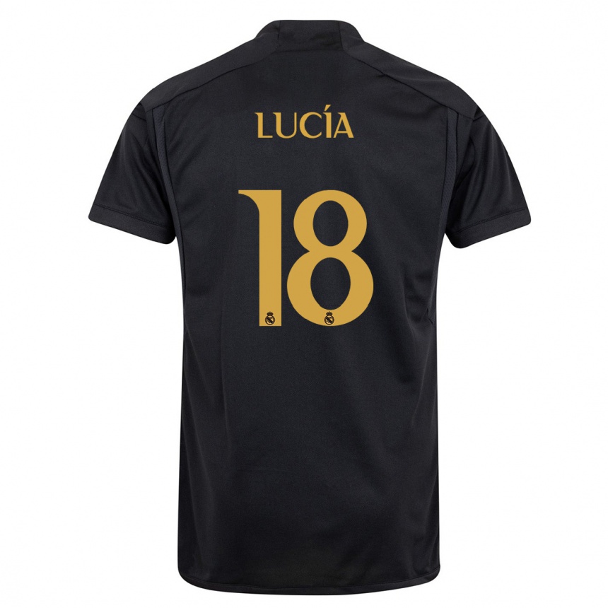 Mujer Fútbol Camiseta Lucia Rodriguez #18 Negro Equipación Tercera 2023/24 Perú