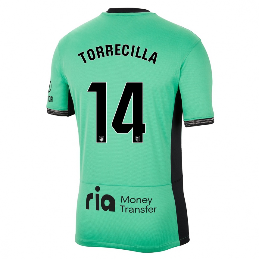 Mujer Fútbol Camiseta Virginia Torrecilla #14 Primavera Verde Equipación Tercera 2023/24 Perú