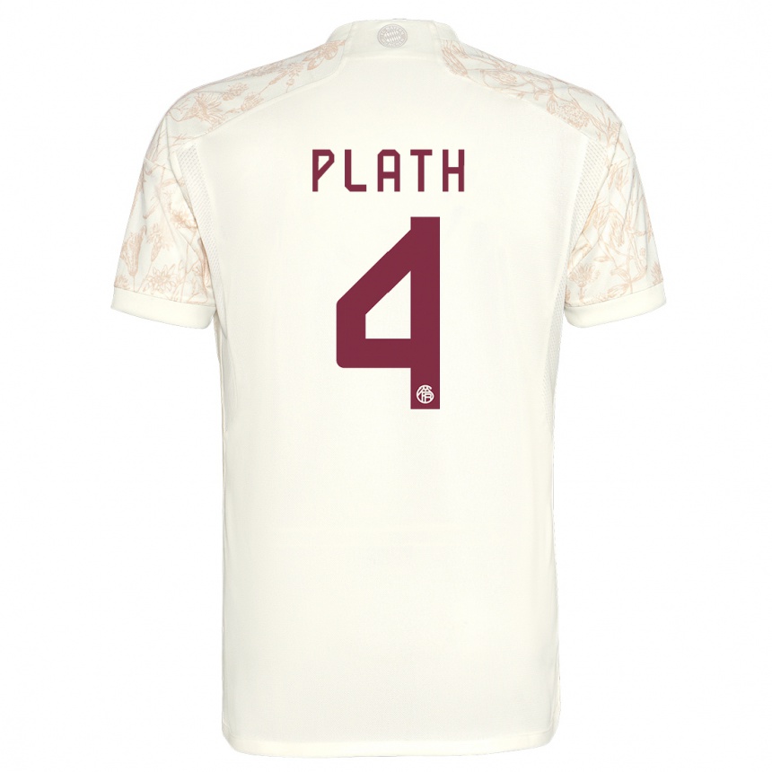 Mujer Fútbol Camiseta Max Plath #4 Blanquecino Equipación Tercera 2023/24 Perú