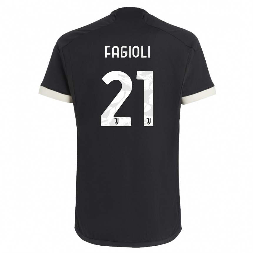 Mujer Fútbol Camiseta Nicolo Fagioli #21 Negro Equipación Tercera 2023/24 Perú