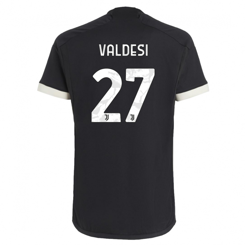 Mujer Fútbol Camiseta Andrea Valdesi #27 Negro Equipación Tercera 2023/24 Perú