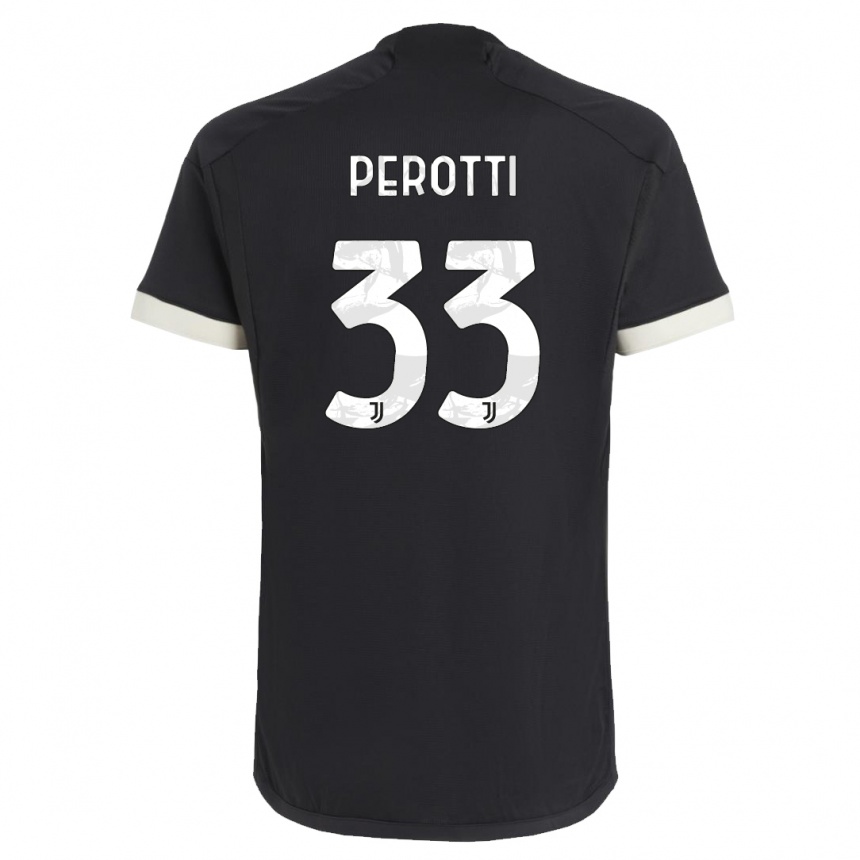 Mujer Fútbol Camiseta Clemente Perotti #33 Negro Equipación Tercera 2023/24 Perú