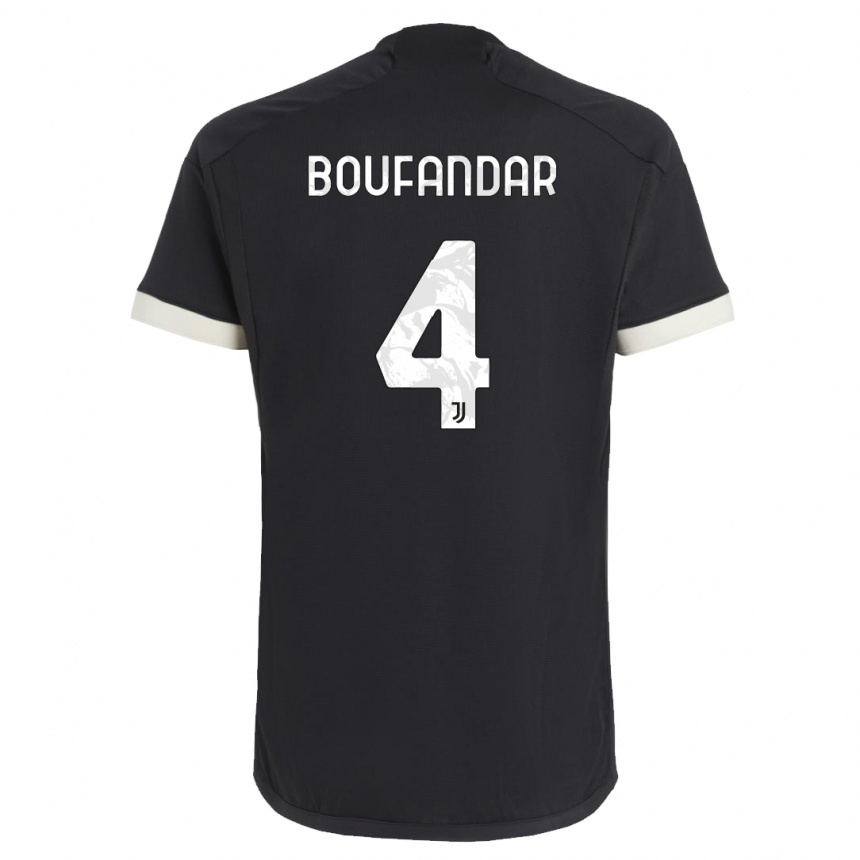 Mujer Fútbol Camiseta Adam Boufandar #4 Negro Equipación Tercera 2023/24 Perú