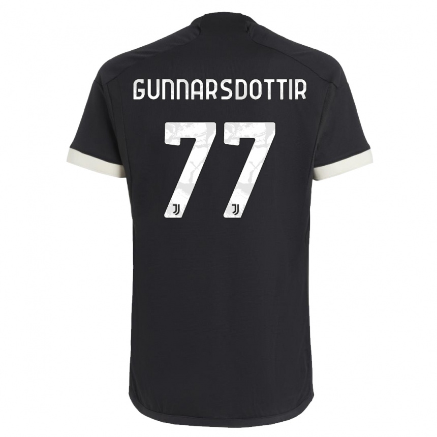 Mujer Fútbol Camiseta Sara Bjork Gunnarsdottir #77 Negro Equipación Tercera 2023/24 Perú