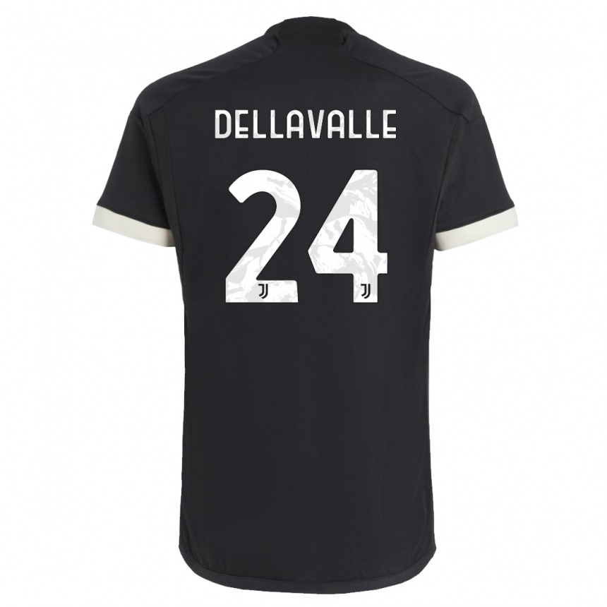 Mujer Fútbol Camiseta Lorenzo Dellavalle #24 Negro Equipación Tercera 2023/24 Perú