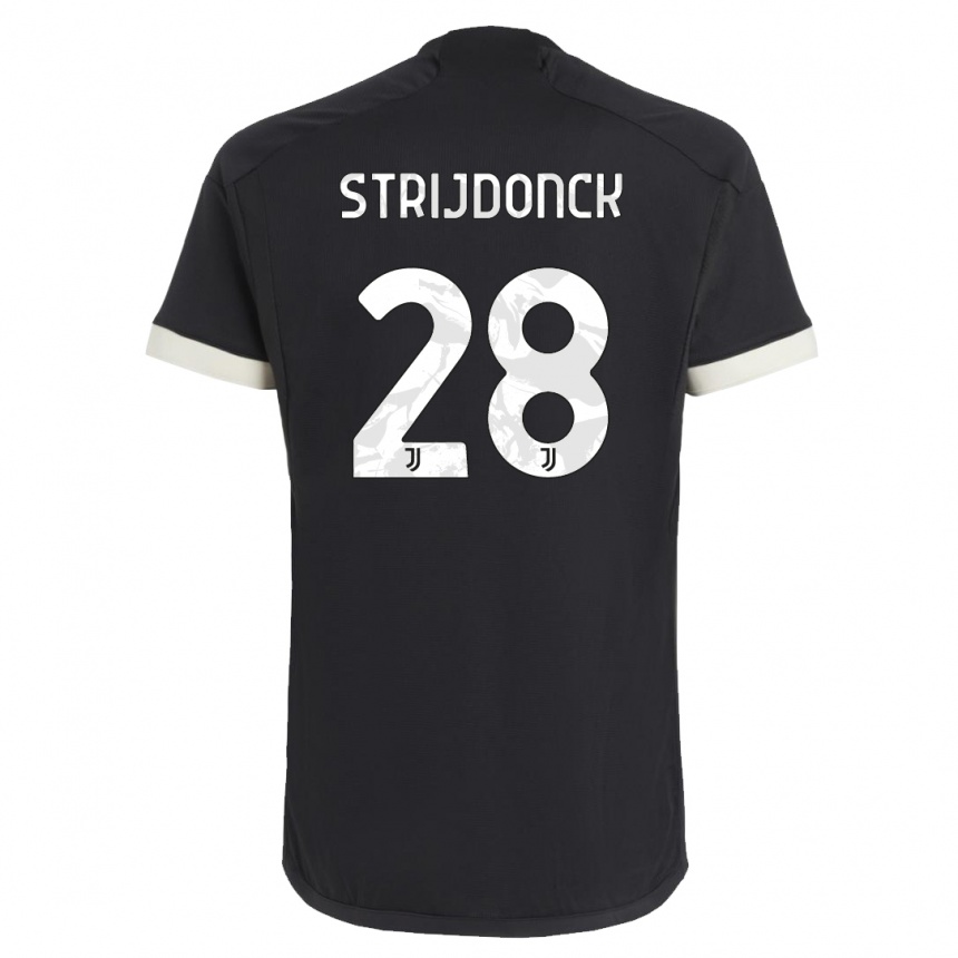 Mujer Fútbol Camiseta Bayron Strijdonck #28 Negro Equipación Tercera 2023/24 Perú