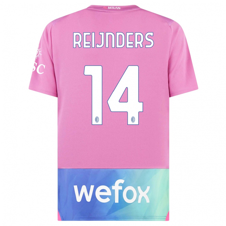 Mujer Fútbol Camiseta Tijjani Reijnders #14 Rosado Morado Equipación Tercera 2023/24 Perú